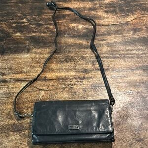 Perlina black leather crossbody bag great for travel everyday use quality made